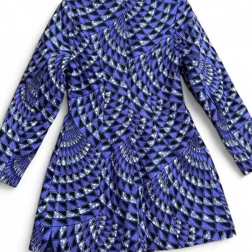 Lynn Cohen Collection Geometric Print Quilted Blazer Jacket